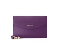 Lazarotti Bolonia - Bolso bandolera de piel para mujer, 23 cm, con correa de hombro desmontable y ajustable, morado, Einheitsgröße