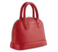 Lazarotti Bolonia - Bolso de mano de piel para mujer, con asa y correa extraíble, tamaño mediano, 24 cm, rojo, talla única