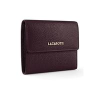 Lazarotti Bolonia Cartera de Piel Mediana para Mujer, con botón de presión, 8 Ranuras para Tarjetas, Monedero, protección RFID, 12 x 10 x 3 cm (2 Anchos Ajustables), Granate, Talla única, Clásico