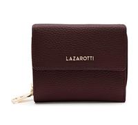 Lazarotti Bolonia - Cartera de piel para mujer, tamaño mediano, con botón de presión, bolsillo con cremallera, 9 compartimentos para tarjetas, protección RFID, 12 x 10 x 4 cm, granate, talla única