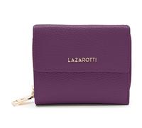 Lazarotti Bolonia - Cartera de piel para mujer, tamaño mediano, con botón de presión, bolsillo con cremallera, 9 compartimentos para tarjetas, protección RFID, 12 x 10 x 4 cm, morado, talla única