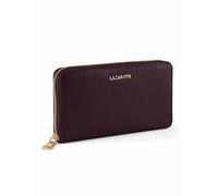 Lazarotti Bolonia - Cartera Grande de Piel para Mujer, Bolsillo Grande con Cremallera, 16 Ranuras para Tarjetas, Monedero, protección RFID, 19 x 4 x 10 cm, Granate, Talla única, Clásico