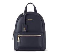 Lazarotti Bolonia - Mochila para mujer, de piel auténtica, con correa ajustable para el hombro, 22 cm, azul marino, 22 x 12 x 27 cm, Mochilas daypack