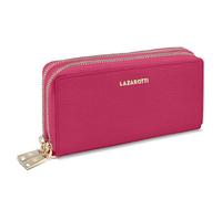 Lazarotti Bolonia XL Cartera de piel para mujer | 2 compartimentos grandes con cremallera, 20 compartimentos para tarjetas, monedero, protección RFID | 20 x 4 x 11 cm, Rosa intenso., talla única