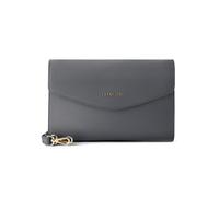 Lazarotti Bolsa de hombro de piel «Bologna» con correa para colgar, 23 cm gris