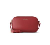 Lazarotti Bolsa de hombro de piel de Bolonia para cámara, con doble cremallera, 18 cm rojo