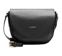Lazarotti Bolonia - Bolso bandolera de piel para mujer, correa de hombro ajustable y 3 compartimentos, bolso cruzado grande, 27 cm, Negro , talla única
