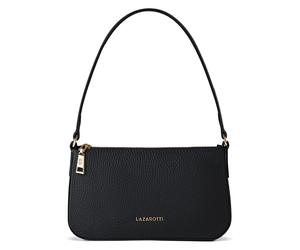 Lazarotti Bolso de hombro tipo pochette de piel de Bolonia, 22 cm negro