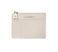 Lazarotti Cartera de llaves y tarjetas de piel de Bolonia, 11,5 cm, con compartimento para Air Tag blanco