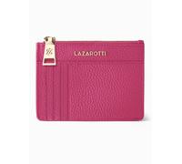 Lazarotti Cartera de llaves y tarjetas de piel de Bolonia, 11,5 cm, con compartimento para Air Tag fucsia