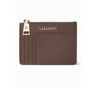 Lazarotti Cartera de llaves y tarjetas de piel de Bolonia, 11,5 cm, con compartimento para Air Tag gris