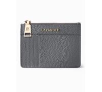 Lazarotti Cartera de llaves y tarjetas de piel de Bolonia, 11,5 cm, con compartimento para Air Tag gris
