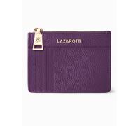 Lazarotti Cartera de llaves y tarjetas de piel de Bolonia, 11,5 cm, con compartimento para Air Tag lila