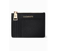 Lazarotti Cartera de llaves y tarjetas de piel de Bolonia, 11,5 cm, con compartimento para Air Tag negro