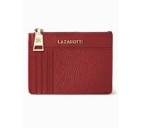 Lazarotti Cartera de llaves y tarjetas de piel de Bolonia, 11,5 cm, con compartimento para Air Tag rojo