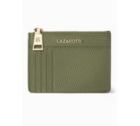Lazarotti Cartera de llaves y tarjetas de piel de Bolonia, 11,5 cm, con compartimento para Air Tag verde oliva