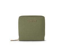 Lazarotti Cartera de piel «Bologna» mediana con cremallera perimetral, 10 cm verde oliva