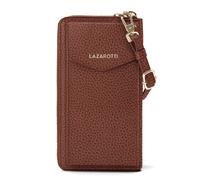 Lazarotti Cartera de piel de Bolonia con cremallera envolvente y funda de teléfono móvil, 19 cm marrón