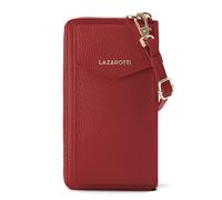 Lazarotti Cartera de piel de Bolonia con cremallera envolvente y funda de teléfono móvil, 19 cm rojo