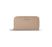Lazarotti Cartera de piel de Bolonia XL con doble cremallera perimetral y protección RFID, 20 cm beige