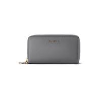 Lazarotti Cartera de piel de Bolonia XL con doble cremallera perimetral y protección RFID, 20 cm gris