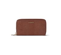 Lazarotti Cartera de piel de Bolonia XL con doble cremallera perimetral y protección RFID, 20 cm marrón