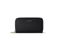 Lazarotti Cartera de piel de Bolonia XL con doble cremallera perimetral y protección RFID, 20 cm negro