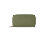Lazarotti Cartera de piel de Bolonia XL con doble cremallera perimetral y protección RFID, 20 cm verde oliva