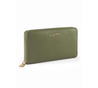 Lazarotti Cuero Monedero Bologna Leather Zip Around Wallet with 16 Card Slots Olive Verde Oliva