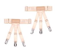 LazarsSpace Estancias para camisa de hombre para meter camisa, liga de camisa y soporte de asegurar la posición de la camisa para hombres, Beige, Medium