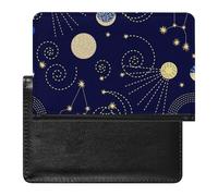 LAZAT Funda para Pasaporte Constelaciones del Cielo Zodiacal Funda Porta Pasaporte De Cuero PU con Ranura para Tarjetas