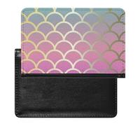 LAZAT Funda para Pasaporte Patrones De Cuentos De Sirenas Funda Porta Pasaporte De Cuero PU con Ranura para Tarjetas