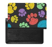 LAZAT Funda para Pasaporte Paw Prints Cute Dogs Paws Funda Porta Pasaporte De Cuero PU con Ranura para Tarjetas
