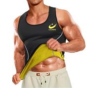 LAZAWG Chaleco de Sauna para Hombre, Entrenador de Cintura Adelgazante, Camiseta sin Mangas de Neopreno para Sudor Caliente, sin Cremallera, Control de Abdomen, Quemador de Grasa para pérdida