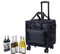Lazenne Bolsas de Vino para Viajes - para 12 Botellas/Porta Vinos - Maletas para Profesionales y Consumidores. Bolsa 3en1 para Vino, Maleta Enrollable y Bolsa de Refrigeración con Separadores