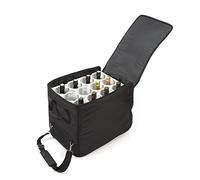 LAZENNE Maleta de Viaje para Vino - Bolsa térmica combinada con una Maleta Ligera de Carcasa Dura - Transporte de Botellas de Vino Conforme a la TSA Bolsa de Picnic y Almuerzo (Negro)