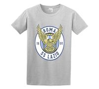 Lazio Style 1900 Logo Crew Neck Unisex Short Sleeve T-Shirt Grey, gris, XL