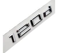 LAZIRO 3D ABS Negro Cromo Letras del Coche Emblema del Maletero Trasero Insignia Pegatina Apta for BMW 120i E87 F20 F40 E82 120d Logo Letras Accesorios (Color : 120d Chrome Silver)