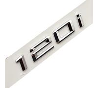 LAZIRO 3D ABS Negro Cromo Letras del Coche Emblema del Maletero Trasero Insignia Pegatina Apta for BMW 120i E87 F20 F40 E82 120d Logo Letras Accesorios (Color : 120i Chrome Silver)