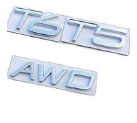 LAZIRO 3D Metal Coche Trasero Maletero Emblema Insignia Calcomanía T5 T6 AWD Guardabarros Pegatina Apto For Volvo XC60 XC90 S60 S80 S60L V40 V60 Accesorios (Size : T5)