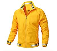 LAZIRO Chaqueta Casual Hombres De Cuello De Pie Primavera Y OtoñO Delgada SeccióN De Los Cien Con Los Deportes De Color SóLido Chaqueta Hombres
