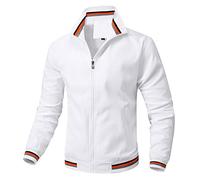 LAZIRO Chaqueta Casual Hombres De Cuello De Pie Primavera Y OtoñO Delgada SeccióN De Los Cien Con Los Deportes De Color SóLido Chaqueta Hombres