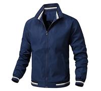 LAZIRO Chaqueta Casual Hombres De Cuello De Pie Primavera Y OtoñO Delgada SeccióN De Los Cien Con Los Deportes De Color SóLido Chaqueta Hombres