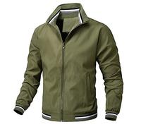 LAZIRO Chaqueta Casual Hombres De Cuello De Pie Primavera Y OtoñO Delgada SeccióN De Los Cien Con Los Deportes De Color SóLido Chaqueta Hombres
