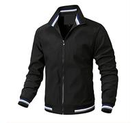 LAZIRO Chaqueta Casual Hombres De Cuello De Pie Primavera Y OtoñO Delgada SeccióN De Los Cien Con Los Deportes De Color SóLido Chaqueta Hombres