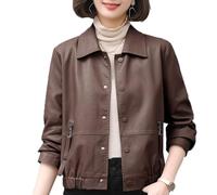 LAZIRO Chaqueta De Cuero Chaqueta Mujer Primavera Y OtoñO De La SeccióN Corta De Cuero Temperamento Chaqueta VersáTil De Un Solo Pecho Suelta Pu Chaqueta De Cuero PequeñO