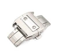 LAZIRO Hebilla De Reloj De 18/21mm Apta For Santos, Apta For Hombres Y Mujeres Dumont, Botón De Mariposa De Doble Presión, Accesorio De Reloj Con Cierre De Oro Rosa, Plata Y Negro (Color : Silver 21m