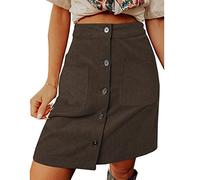 LAZIRO Las Mujeres De OtoñO E Invierno De Pana Falda De Medio Cuerpo De Cintura Alta Cien Falda Hebilla De DiseñO Falda Corta