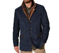 LAZIRO Los hombres de primavera y otoño de moda Retro Chaqueta Casual Chaqueta de solapa de empalme suelta chaqueta de un solo pecho