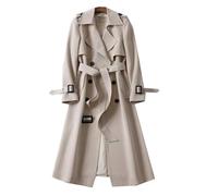 LAZIRO OtoñO E Invierno De Las Mujeres De Cuello De Polo De Color SóLido Trinchera Abrigo De Longitud Media De Moda Casual Por Encima De La Chaqueta De La Rodilla